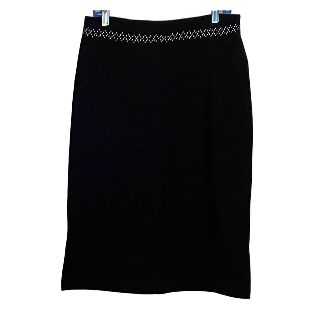 Giorgio Fiorline Women's Black‎ Skirt Studded Waist Zips in Back Size M